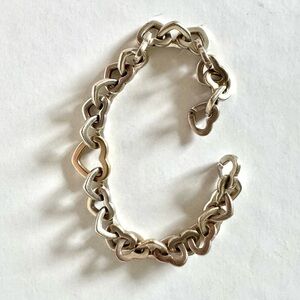 Tiffany & Co. 2000 Interlocking Gold Silver Hearts Retired Authentic Bracelet